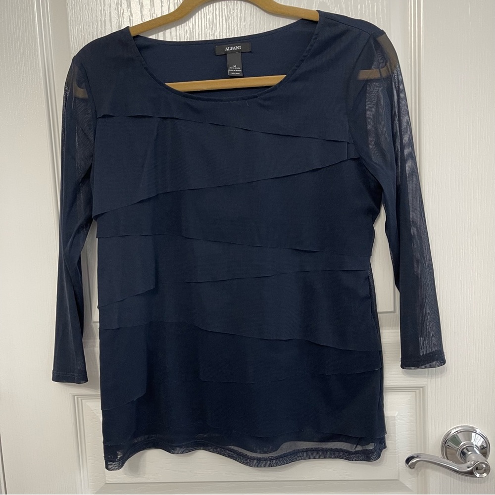 Alfani Women’s Layered Top - Navy - M